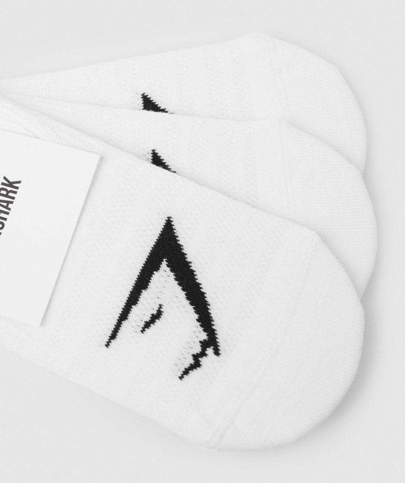 Gymshark No Show Ponožky 3pk Biele