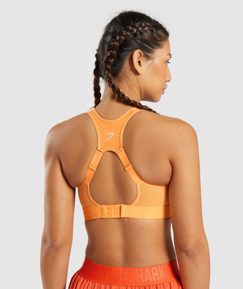 Gymshark športová Podprsenka S Otvoreným Chrbtom Marhuľová Oranžová