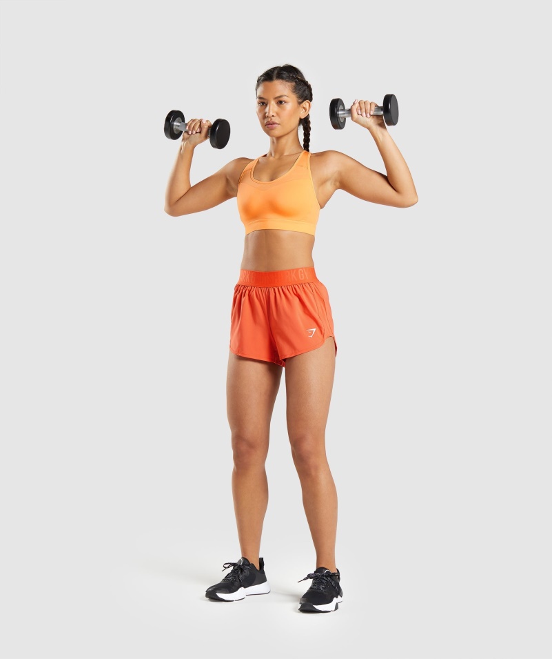 Gymshark športová Podprsenka S Otvoreným Chrbtom Marhuľová Oranžová