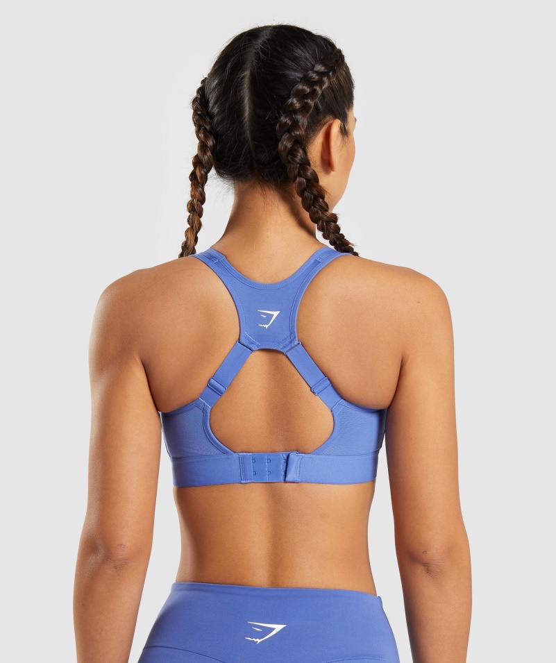 Gymshark Open Back športová Podprsenka Kurt Blue