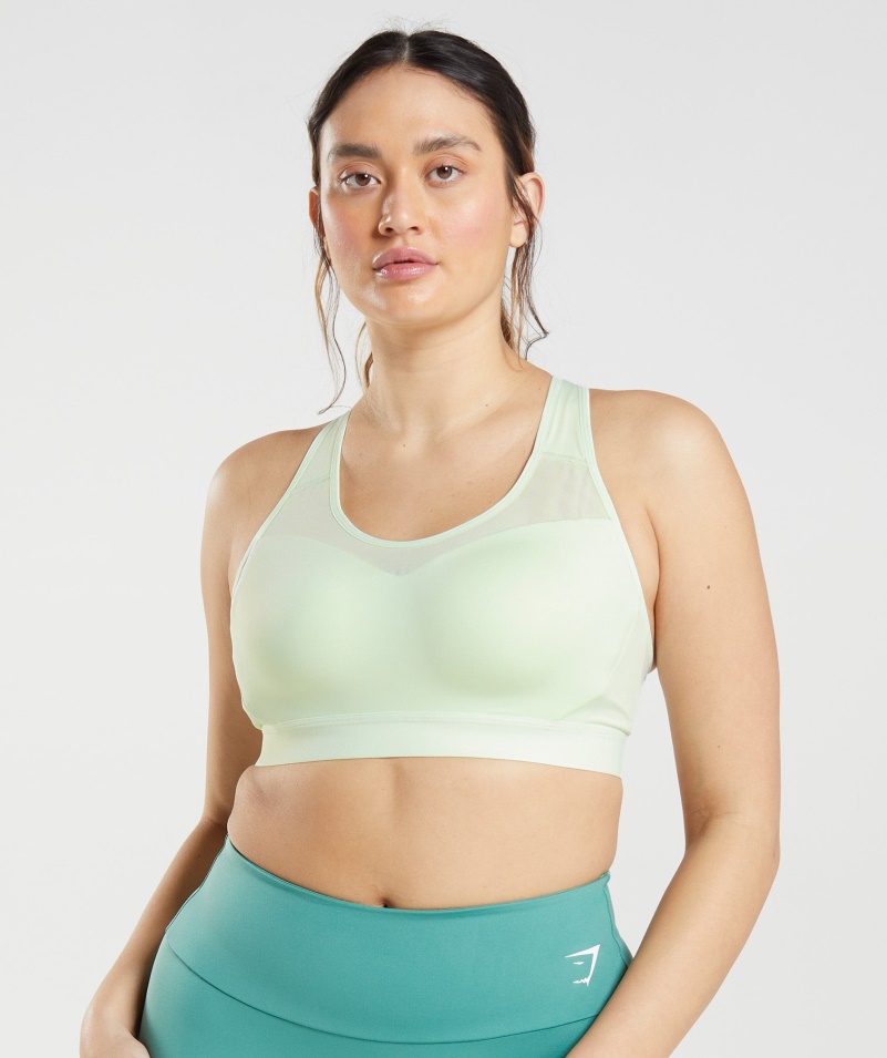 Gymshark Open Back športová Podprsenka Uhorka Zelená