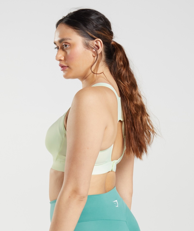 Gymshark Open Back športová Podprsenka Uhorka Zelená