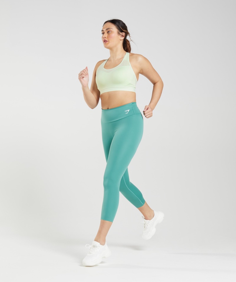 Gymshark Open Back športová Podprsenka Uhorka Zelená