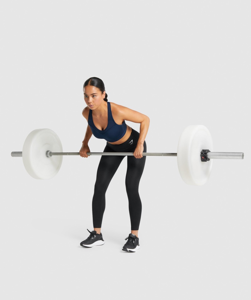 Gymshark športová Podprsenka S Otvoreným Chrbtom Námornícka