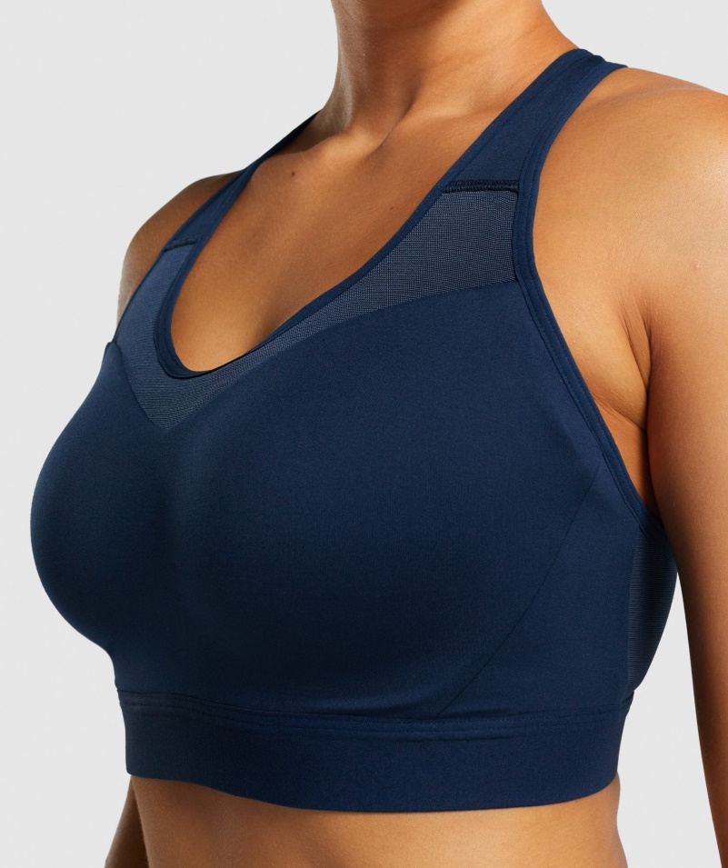Gymshark športová Podprsenka S Otvoreným Chrbtom Námornícka