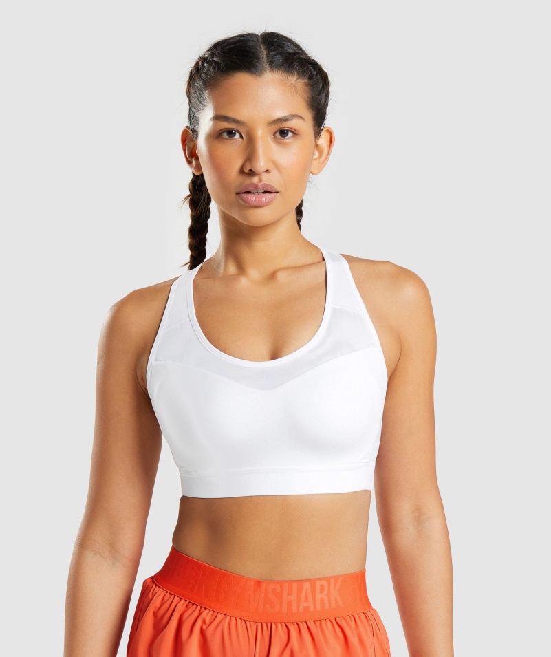 Gymshark športová Podprsenka S Otvoreným Chrbtom Biela