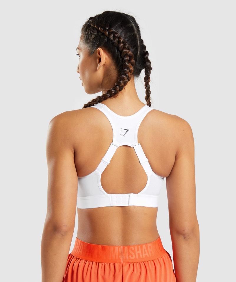 Gymshark športová Podprsenka S Otvoreným Chrbtom Biela