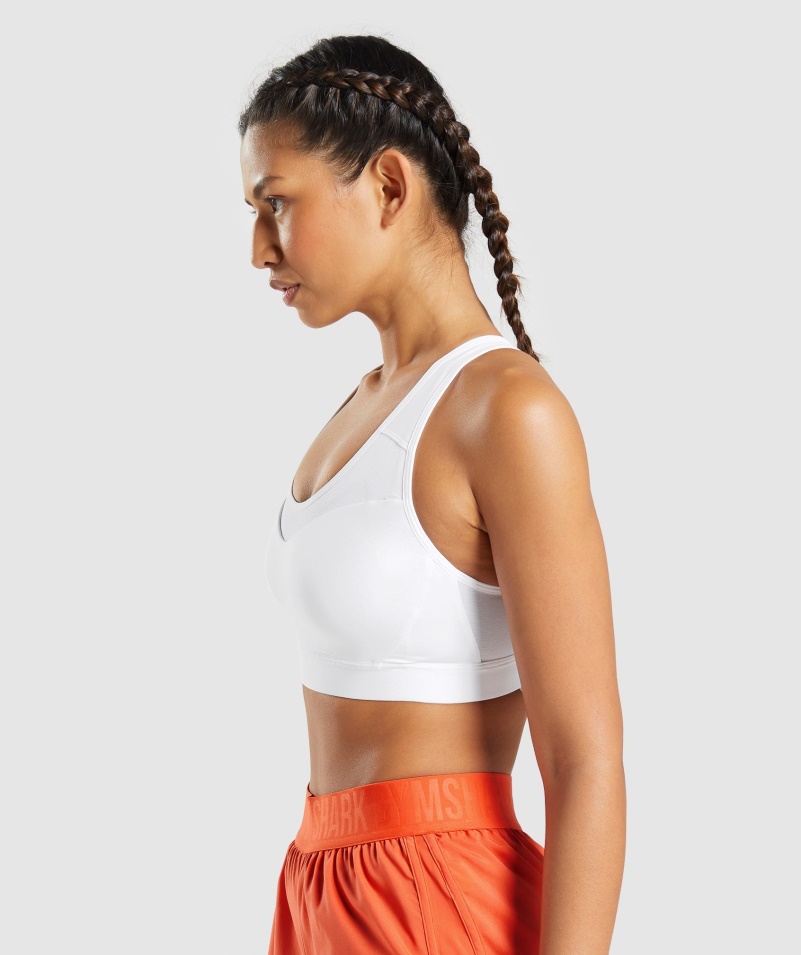 Gymshark športová Podprsenka S Otvoreným Chrbtom Biela