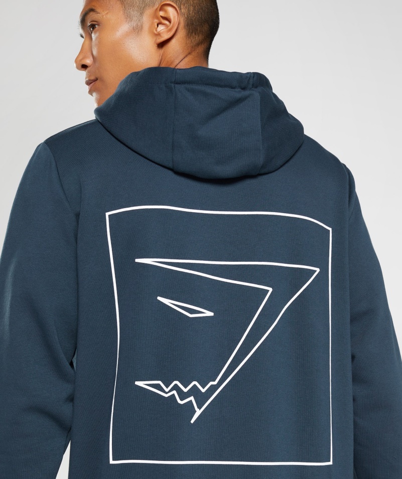 Gymshark Obrys Mikina S Kapucňou Námornícka