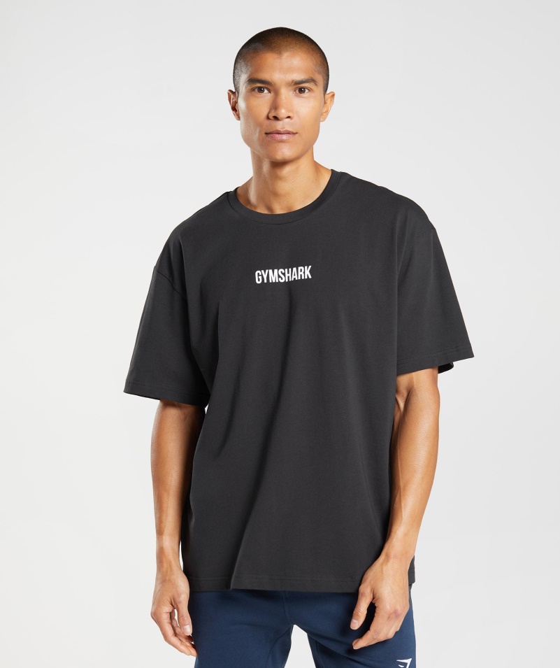 Gymshark Obrys Oversized Tričko čierne