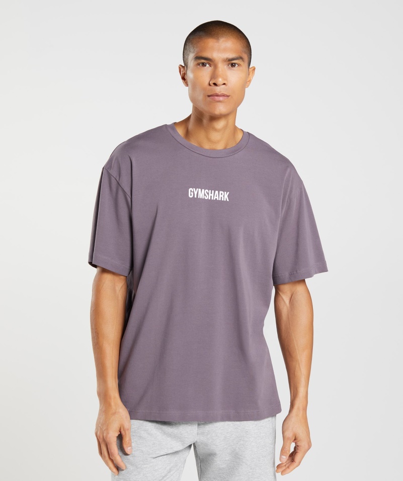 Gymshark Obrys Oversized Tričko Pižmová Lila