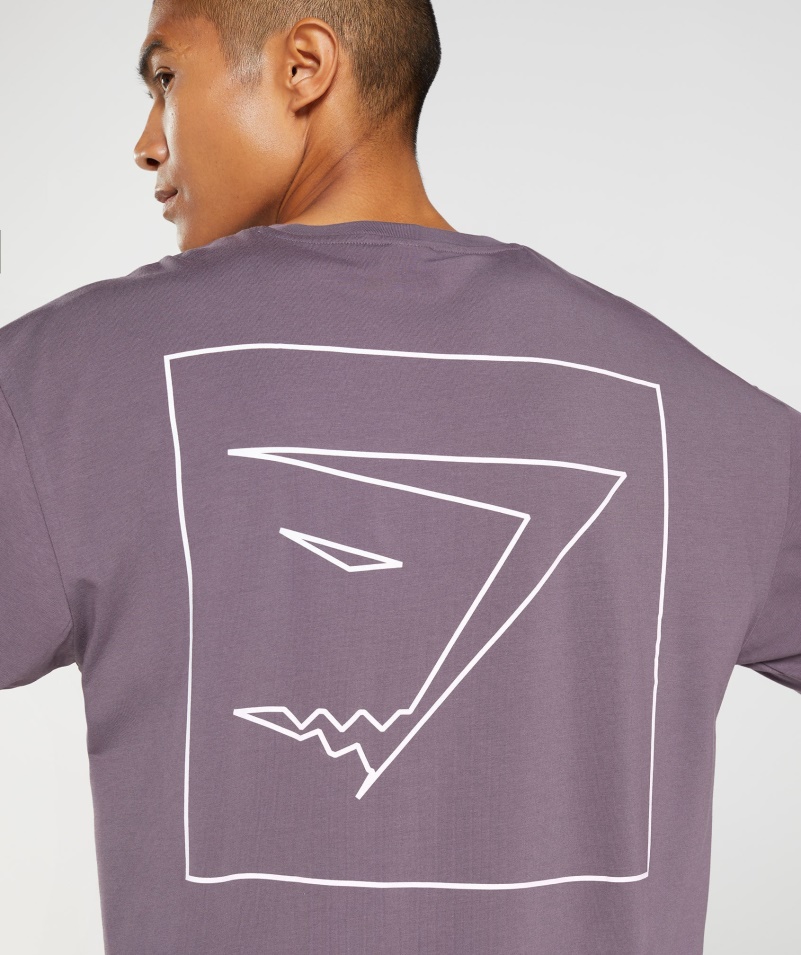Gymshark Obrys Oversized Tričko Pižmová Lila