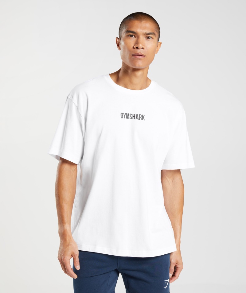 Gymshark Obrys Oversized Tričko Biele