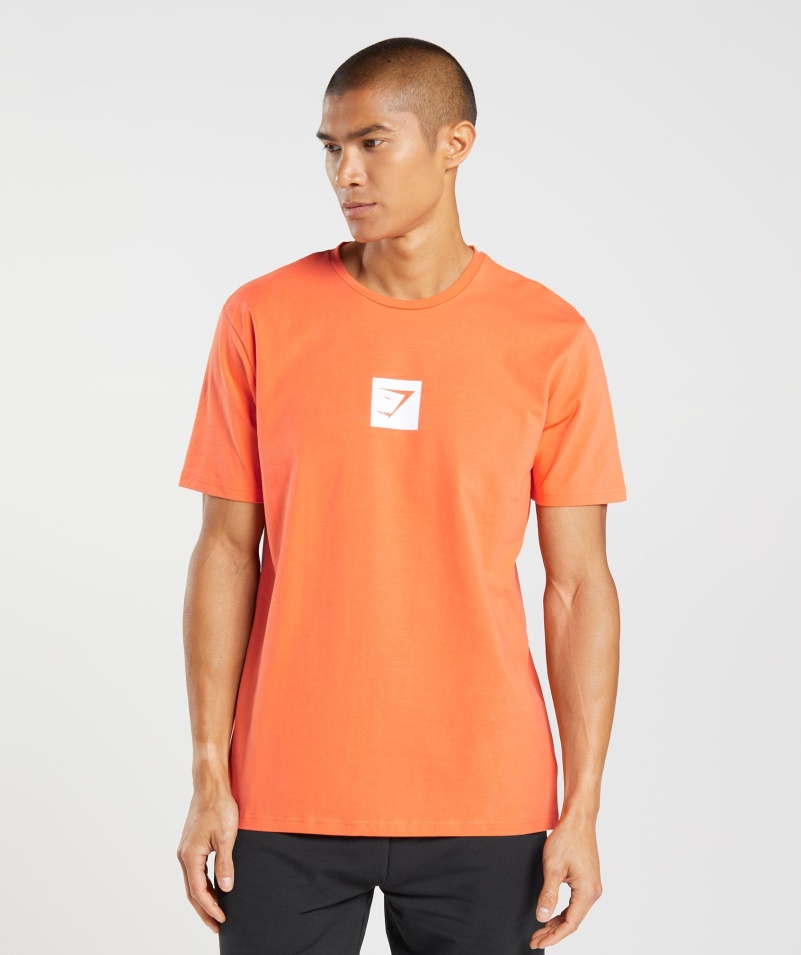 Gymshark Obrys Tričko Pikantné Oranžové