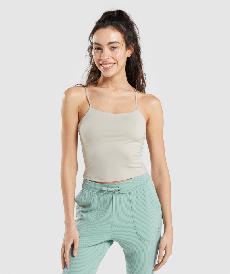 Gymshark Pauza Cami Tank Kamienková Sivá