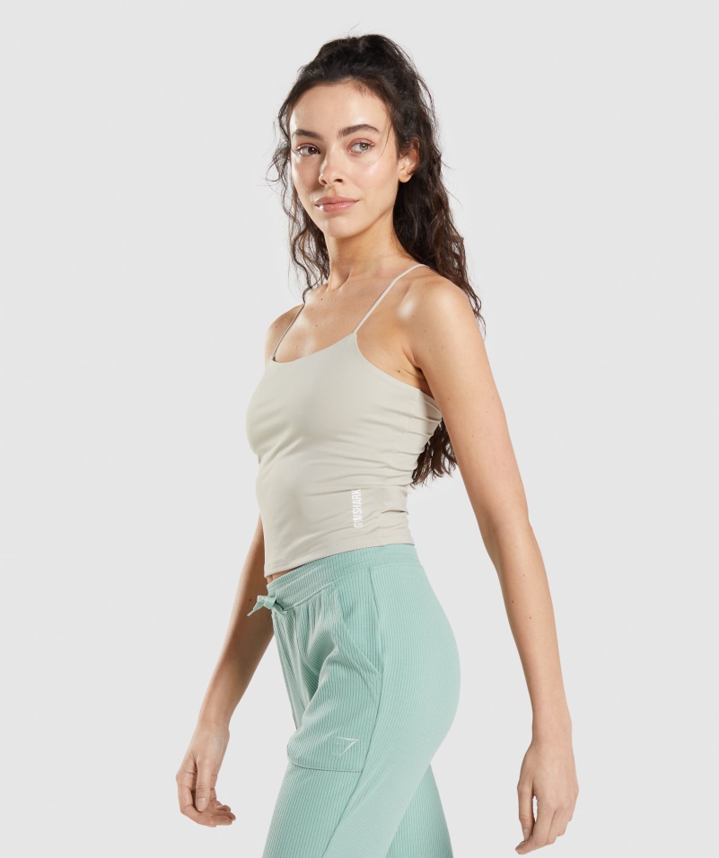 Gymshark Pauza Cami Tank Kamienková Sivá