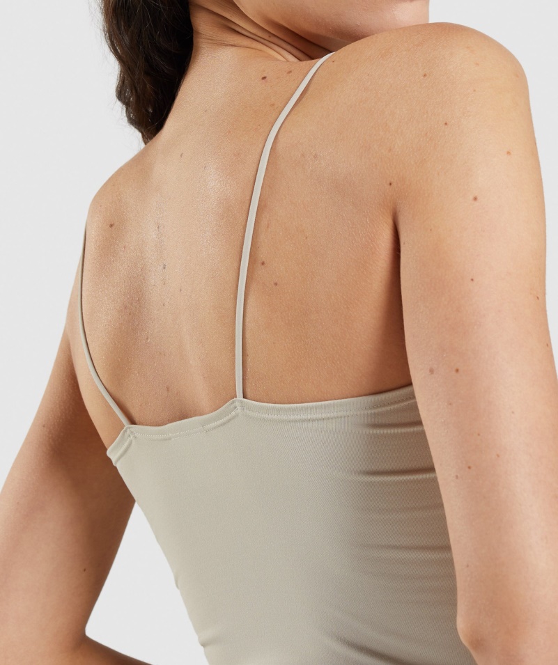 Gymshark Pauza Cami Tank Kamienková Sivá