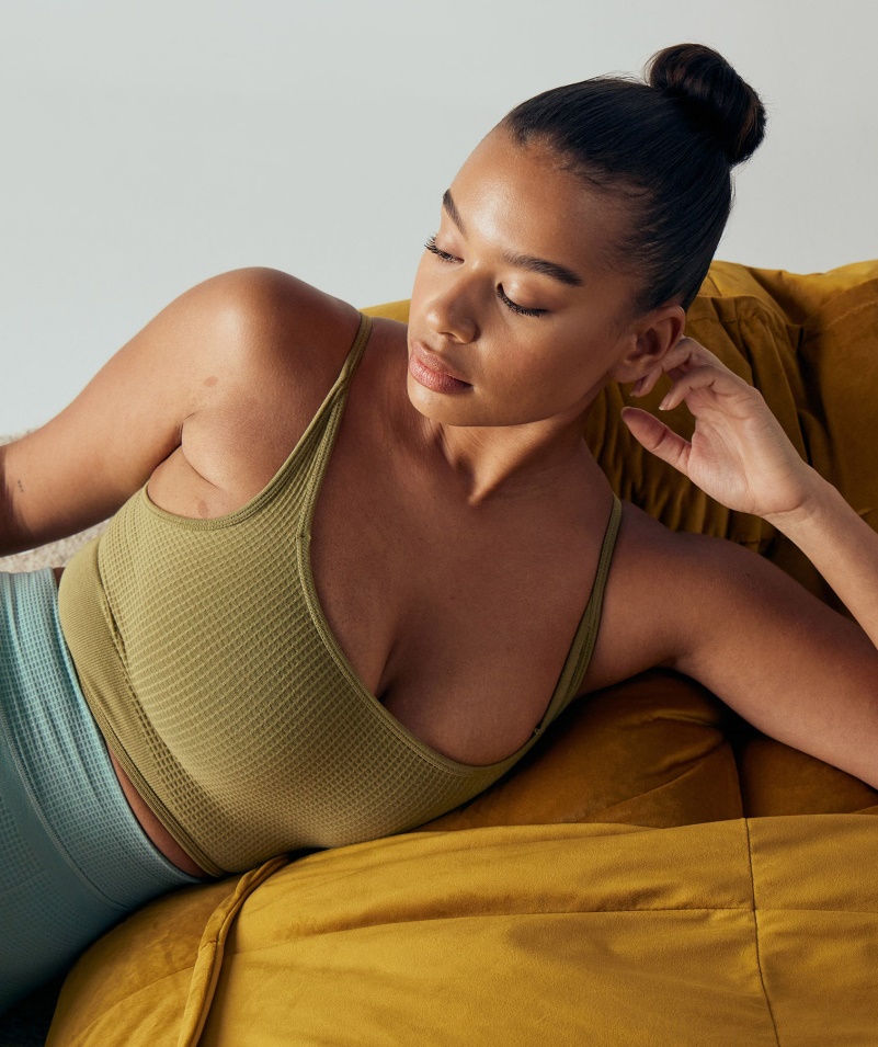 Gymshark Pauza Bezšvový Bralette Gryf Zelený