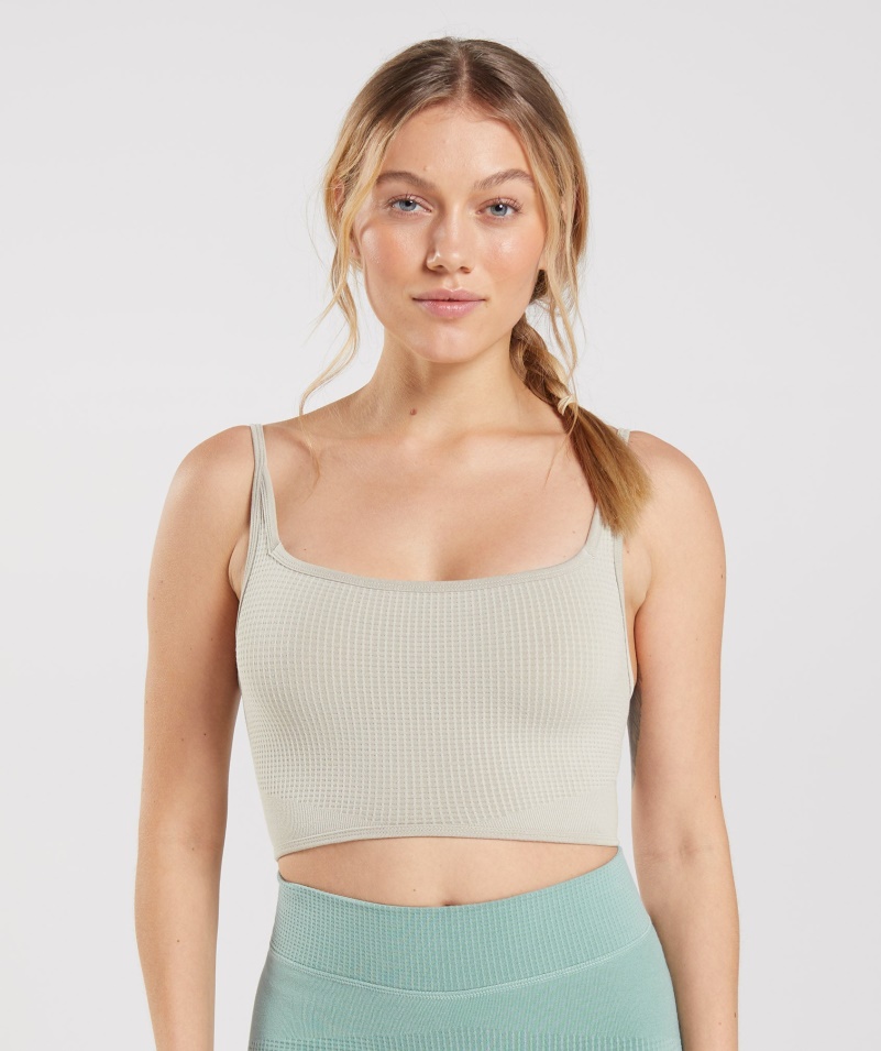 Gymshark Pauza Bezšvové Bralette Kamienková Sivá
