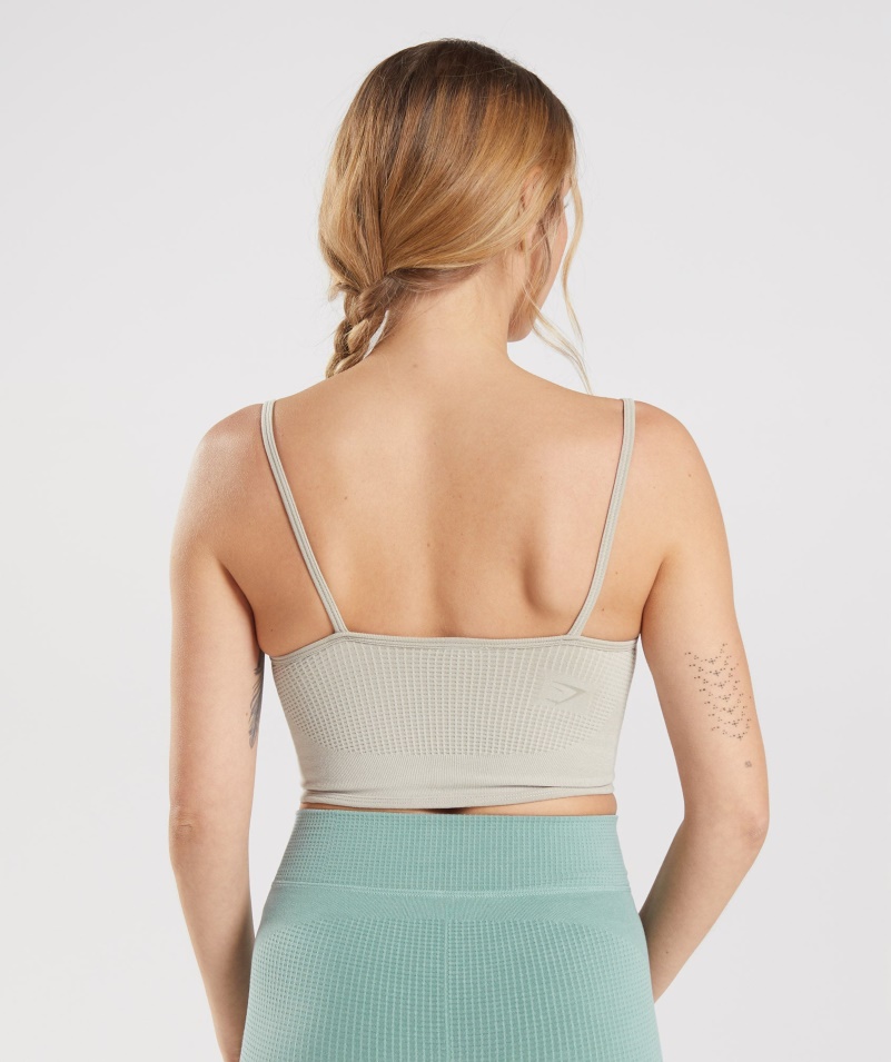 Gymshark Pauza Bezšvové Bralette Kamienková Sivá