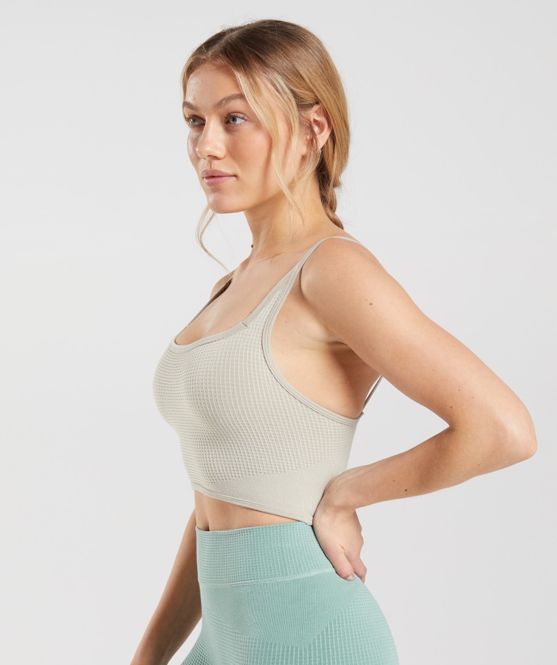 Gymshark Pauza Bezšvové Bralette Kamienková Sivá
