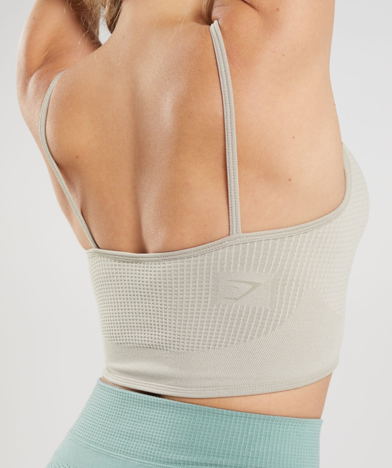 Gymshark Pauza Bezšvové Bralette Kamienková Sivá