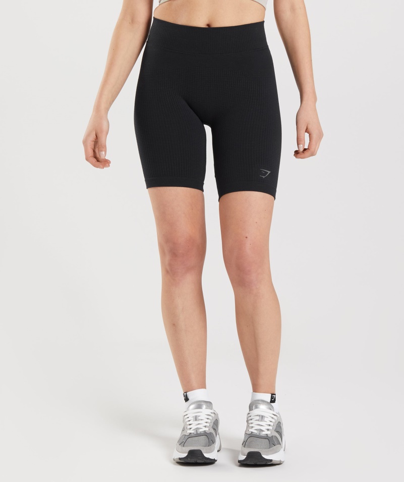 Gymshark Pause Bezšvové Cyklistické šortky čierne