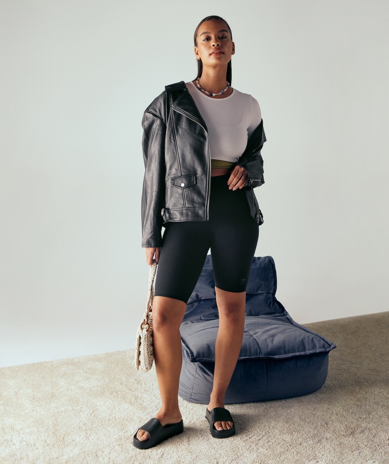 Gymshark Pause Bezšvové Cyklistické šortky čierne
