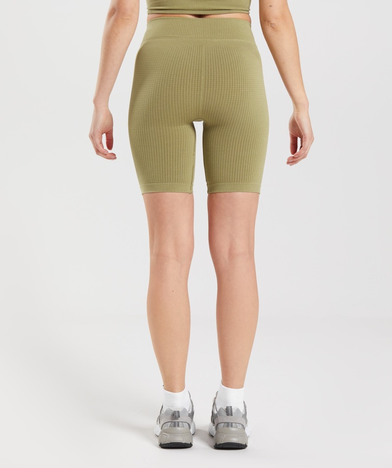 Gymshark Pause Bezšvové Cyklistické šortky Griffin Green