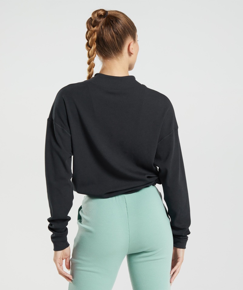 Gymshark Pause Bunda Na Zips čierna