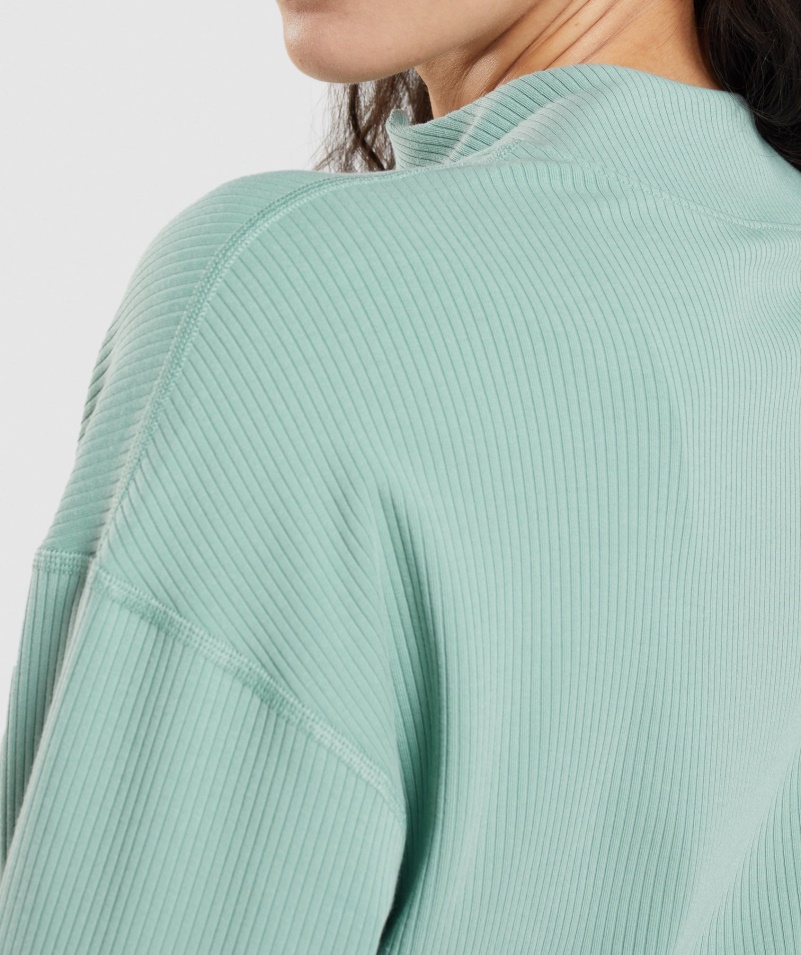 Gymshark Pauza Bunda Na Zips Maya Modrá