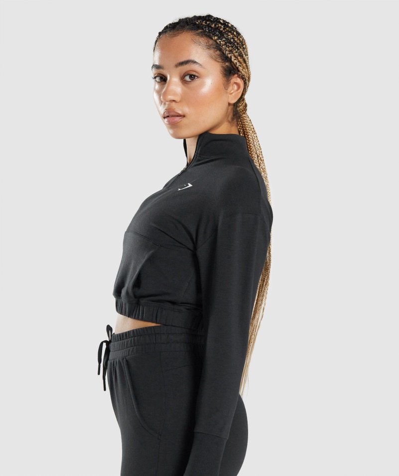 Gymshark Pippa Tréningový Pulóver čierny
