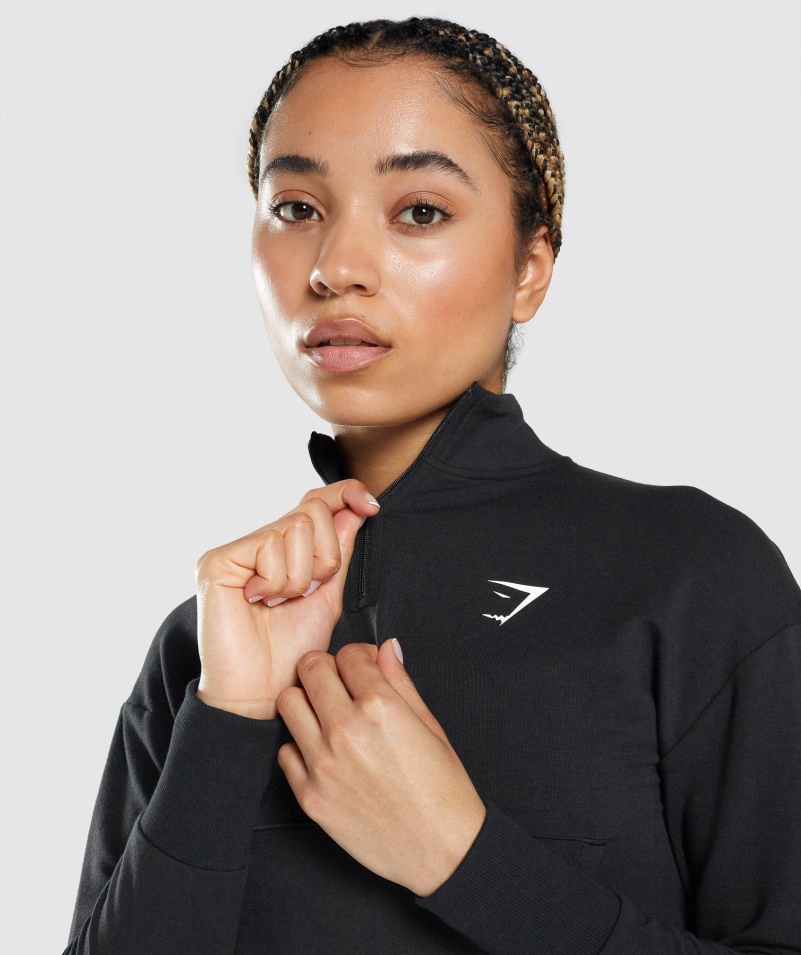 Gymshark Pippa Tréningový Pulóver čierny