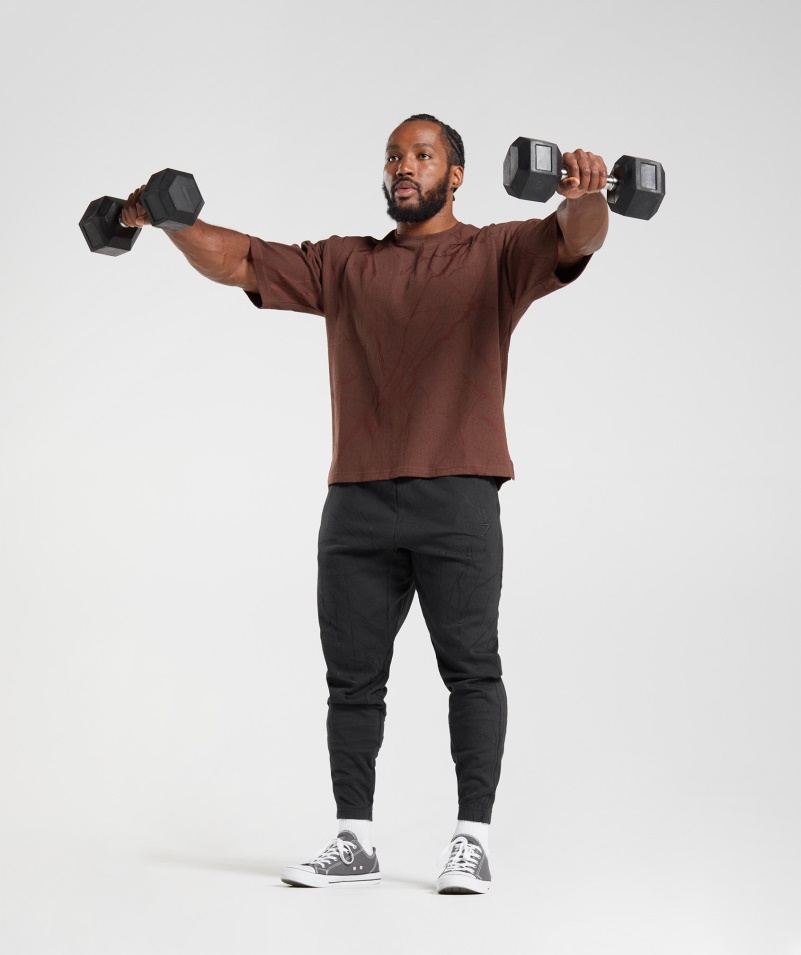 Gymshark Power Joggers čierna Potlač