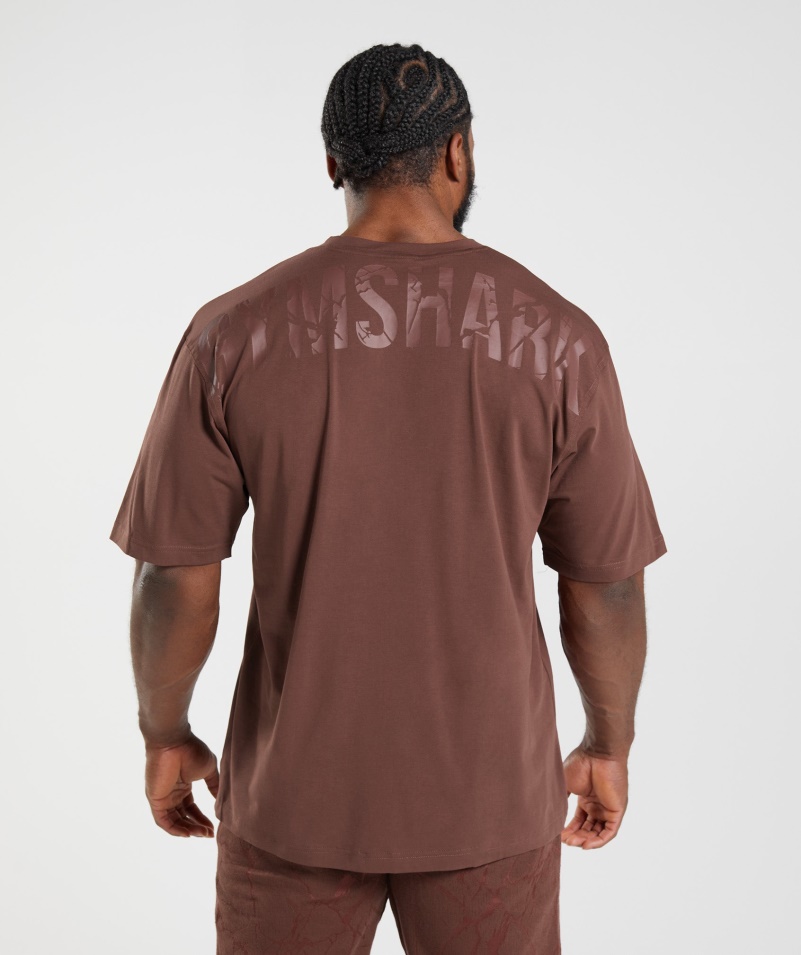 Tričko Gymshark Power Cherry Hnedé