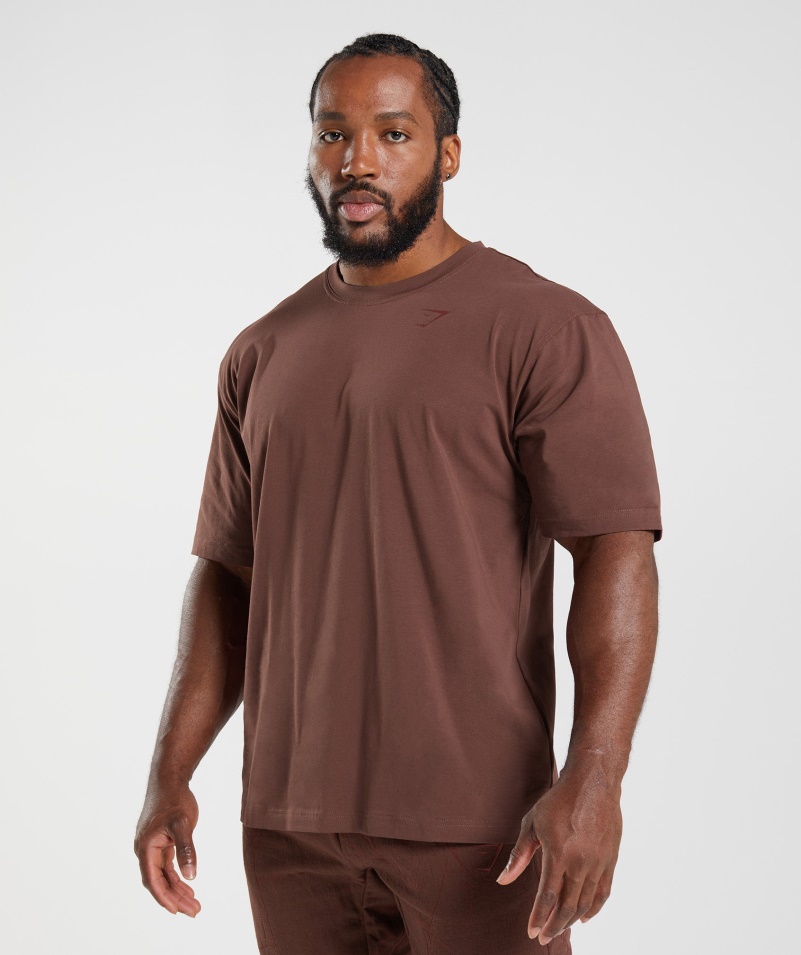 Tričko Gymshark Power Cherry Hnedé
