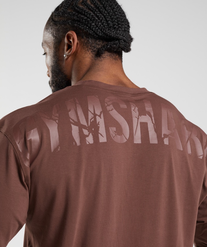 Tričko Gymshark Power Cherry Hnedé