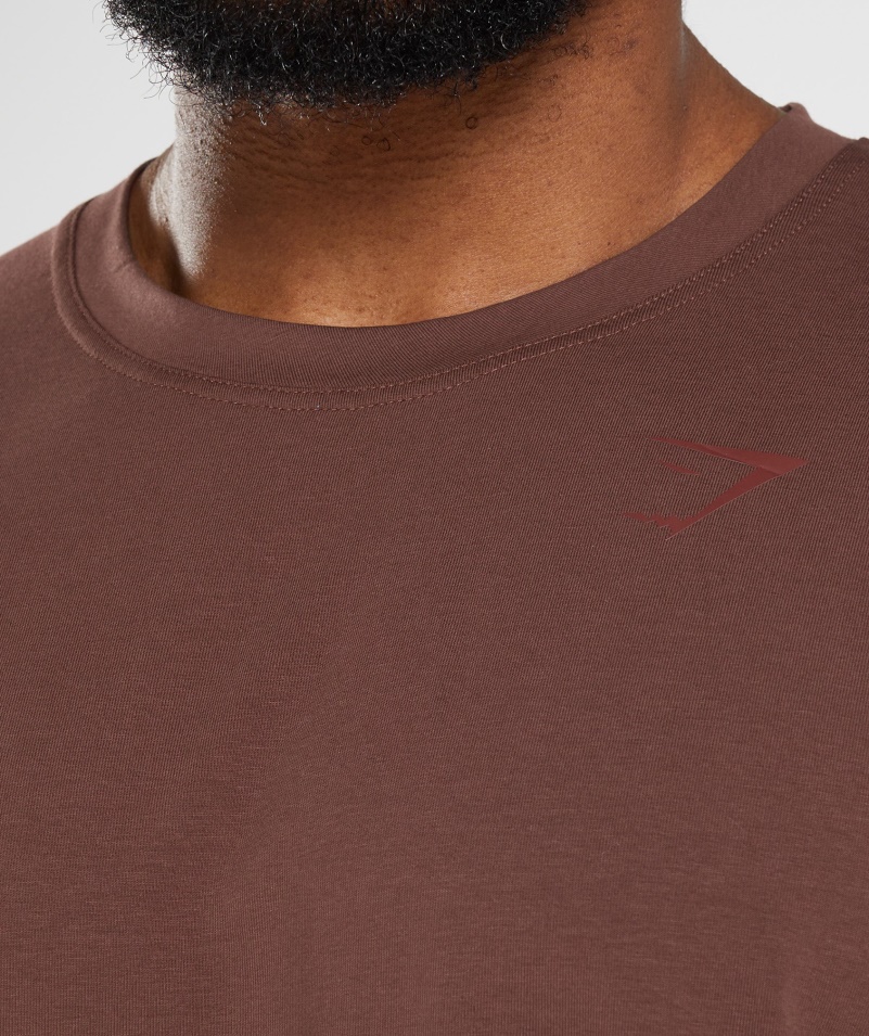 Tričko Gymshark Power Cherry Hnedé