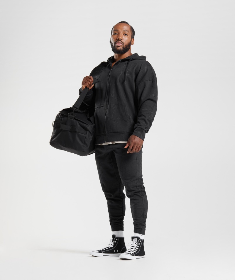 Mikina S Kapucňou Gymshark Power Na Zips čiernej Farby