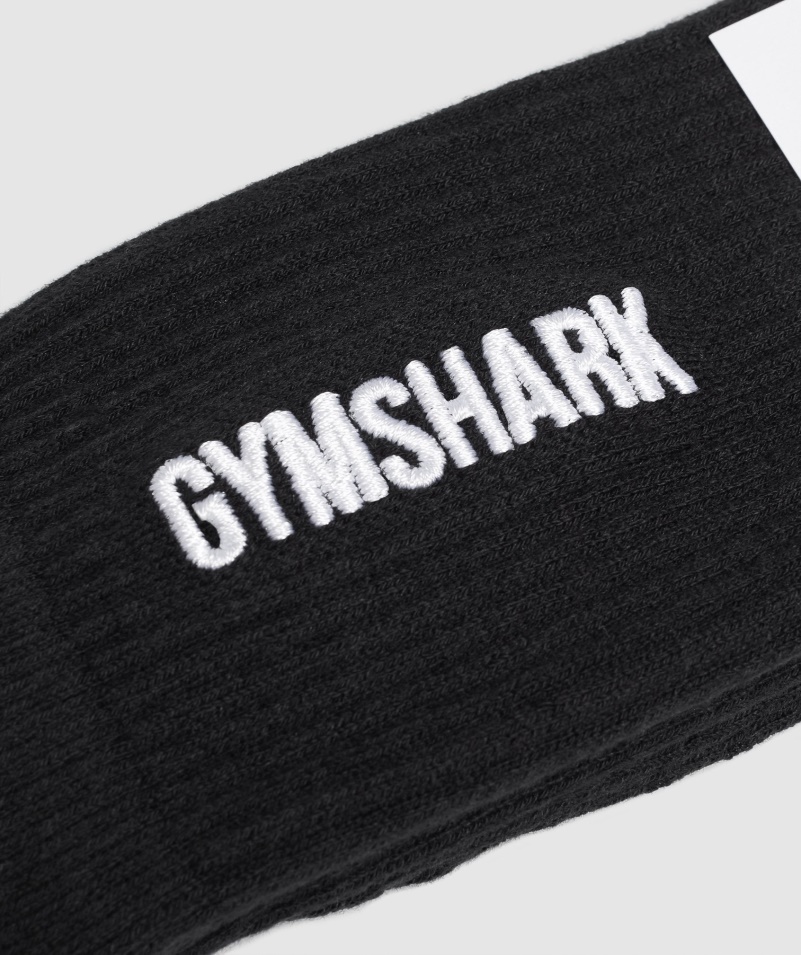 Gymshark Premium Vyšívaná Crew čierna Ponožka 1ks