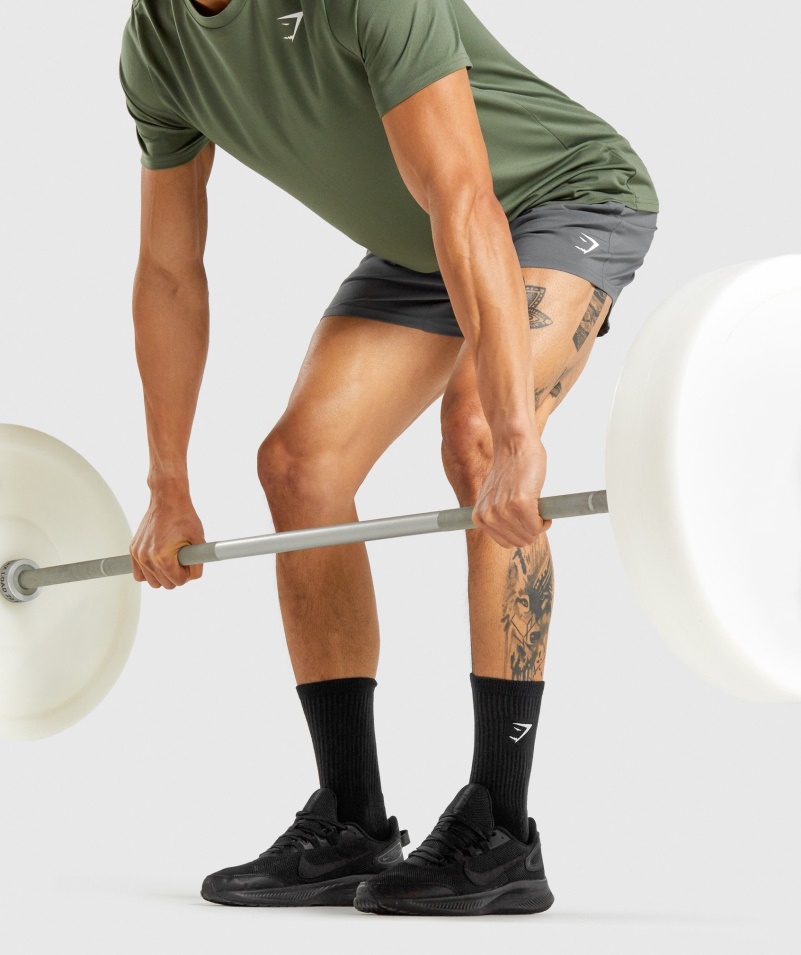 Gymshark Premium Vyšívaná Crew Ponožka 1pk čierna