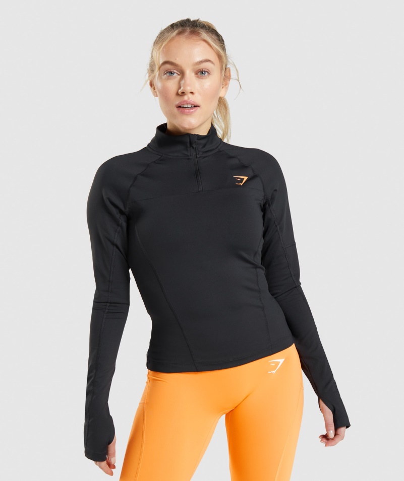 Gymshark Pulse 1/4 Zips čierny