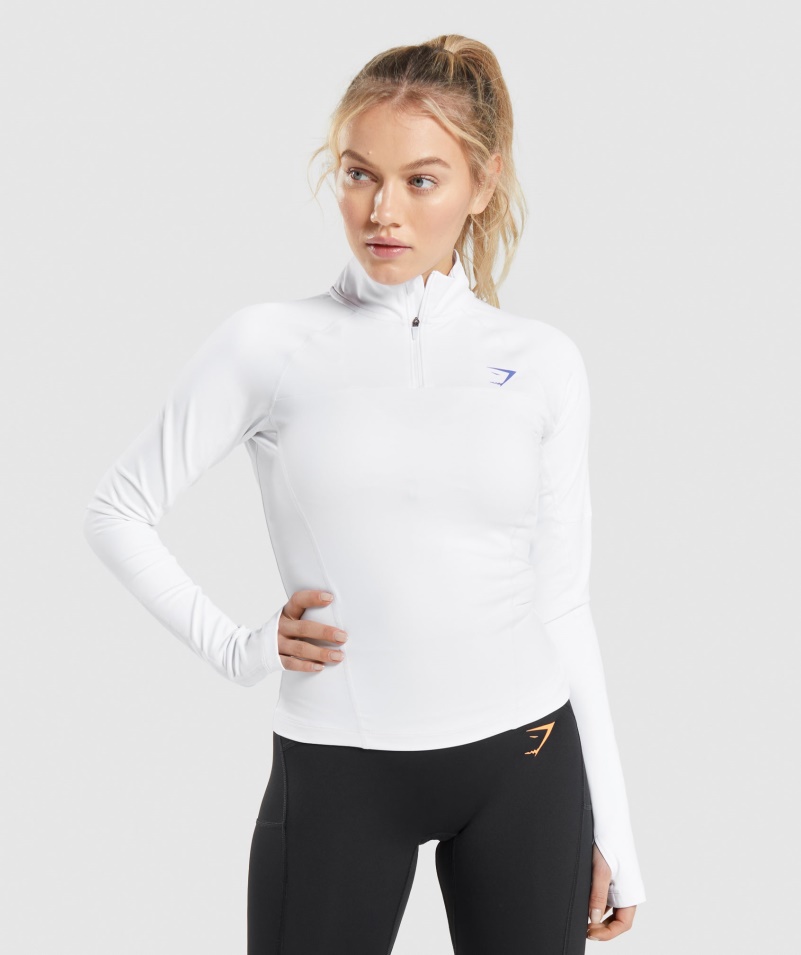 Gymshark Pulse 1/4 Zips Biely