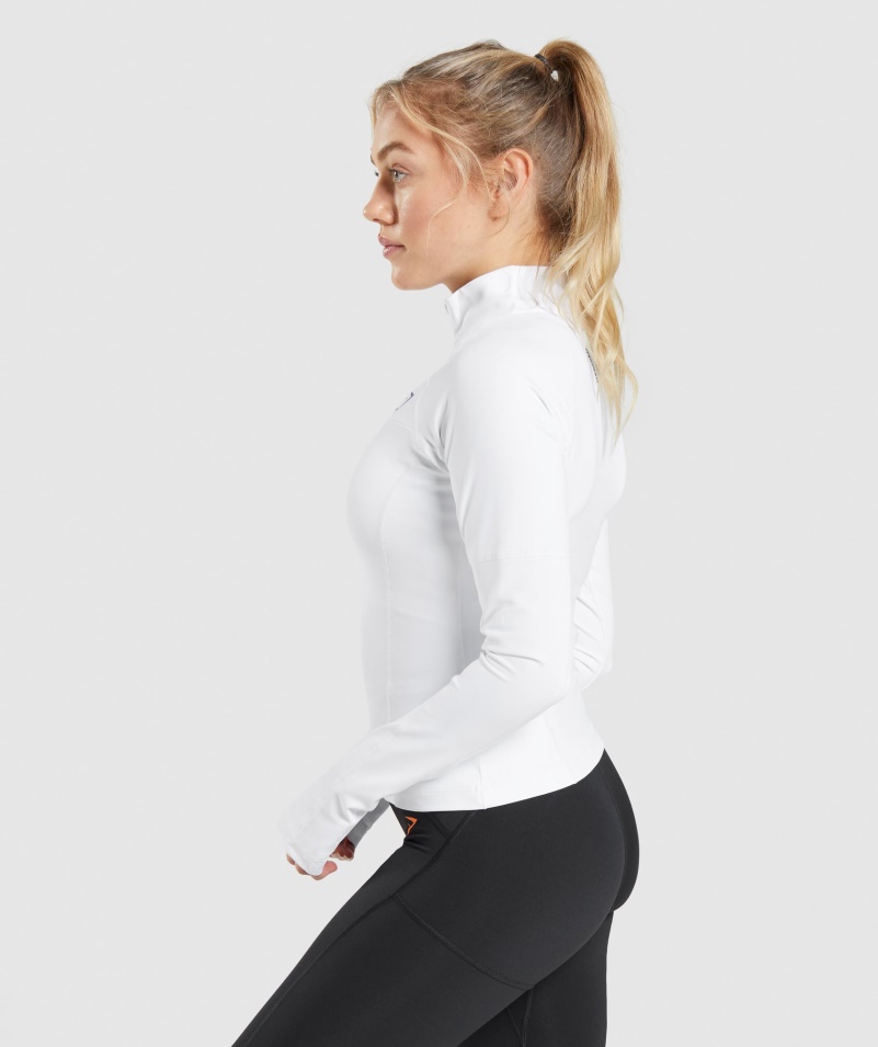 Gymshark Pulse 1/4 Zips Biely
