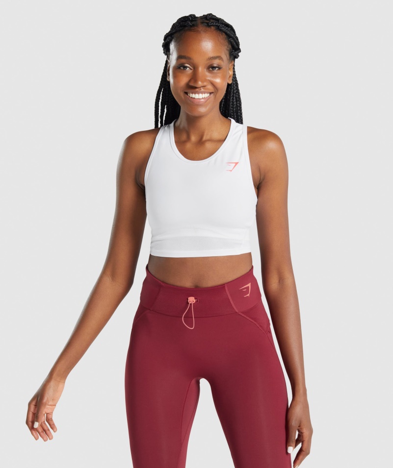Gymshark Pulse Crop Tank White