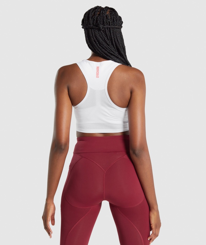 Gymshark Pulse Crop Tank White