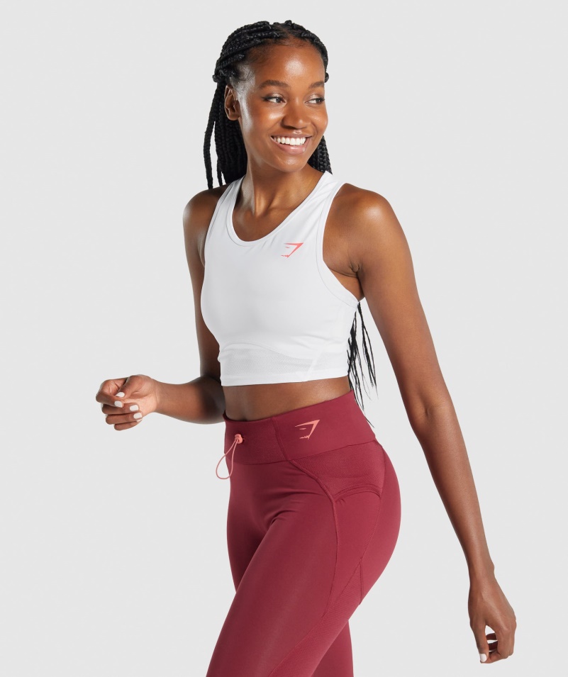 Gymshark Pulse Crop Tank White