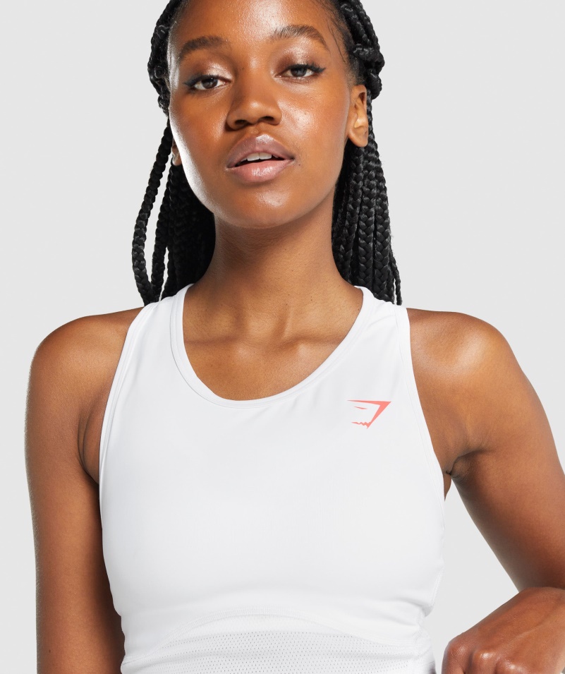 Gymshark Pulse Crop Tank White