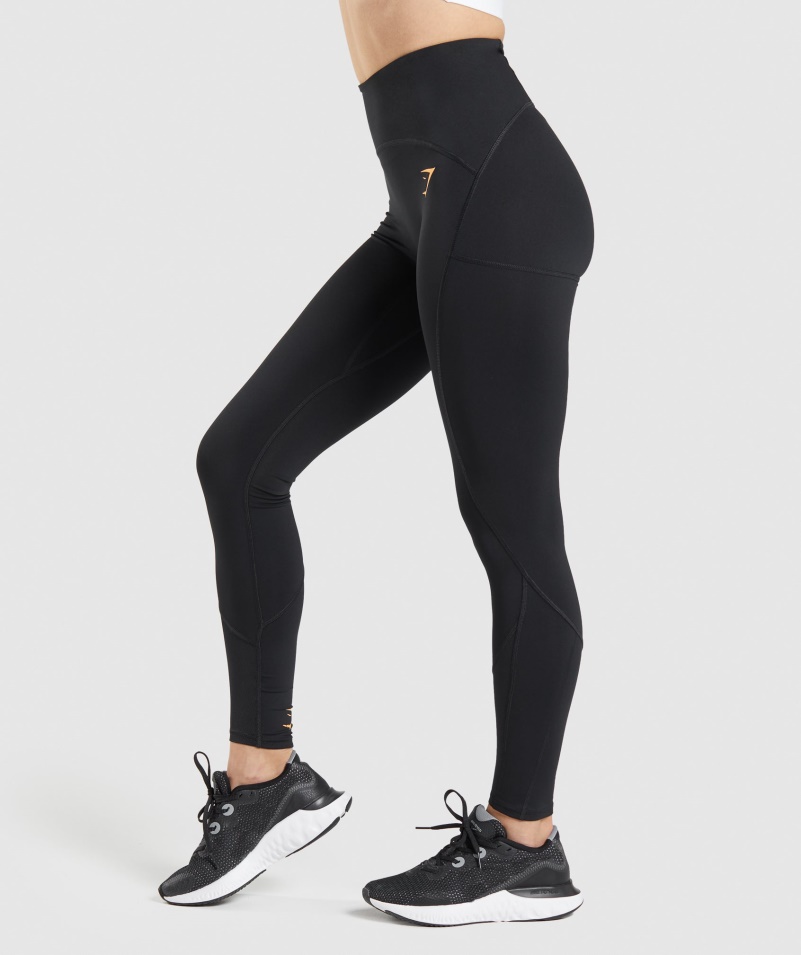 Gymshark Pulzné Sieťované Legíny čierne