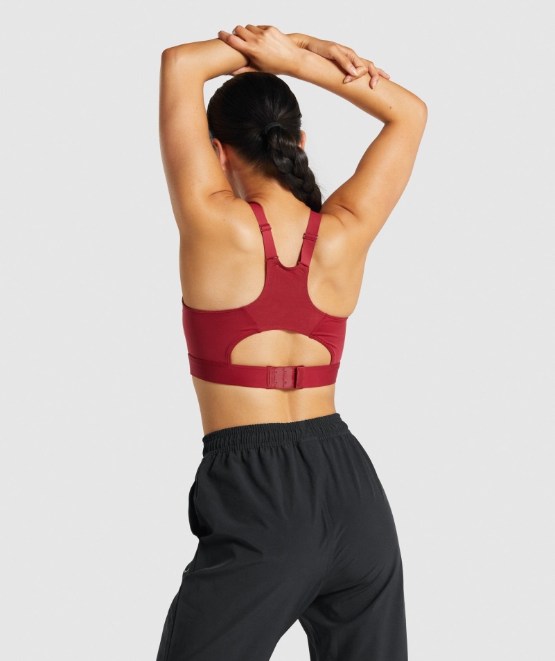 Gymshark Racer Zadná športová Podprsenka Bordová